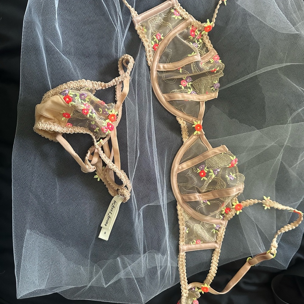 Floral Embroidered Lingerie Set